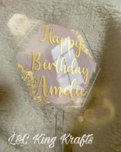 Load image into Gallery viewer, Personalised Hexagon Acrylic Cake Topper