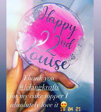 Load image into Gallery viewer, Round Acrylic Cake Topper